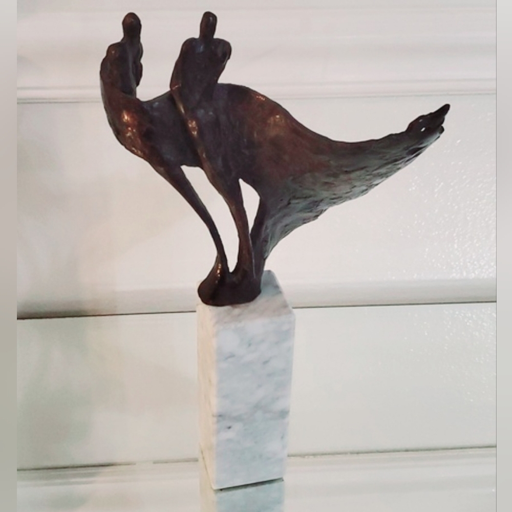 RARE Exquisite Bernadette Leijdekkers Bronze&Marble Sculpture Title "Dance" - Picture 8 of 13
